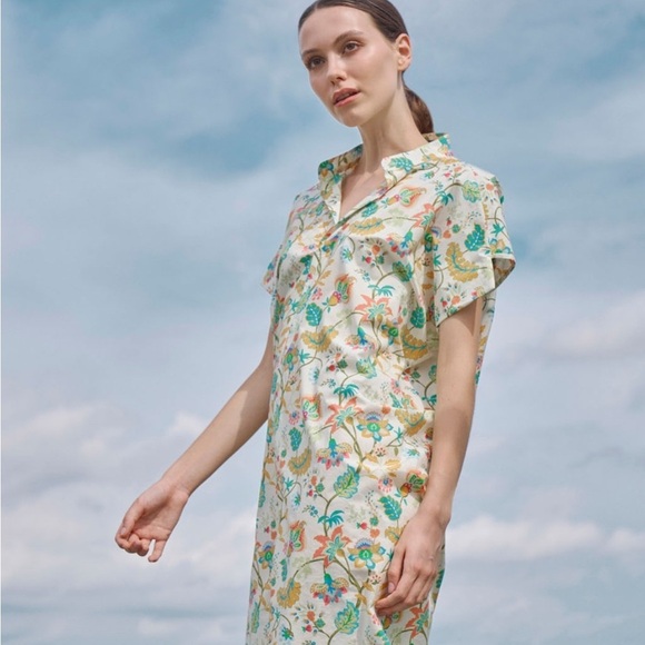 Jim Thompson Linen Boxy Midi Dress Bamboo Print. Size ?S? - Picture 16 of 16